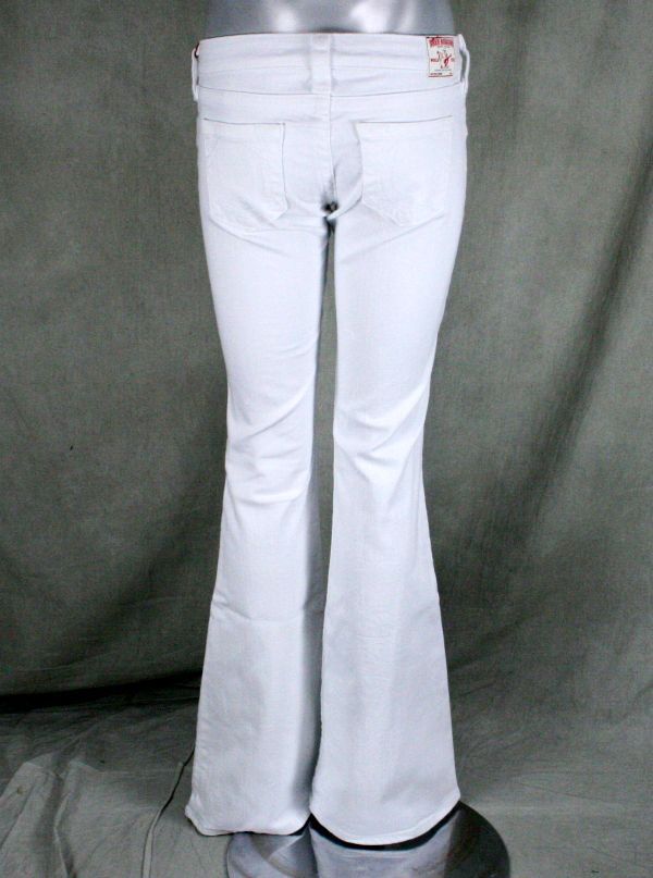 True Religion Jeans womens CARRIE Skinny wide flare leg WHITE optic 