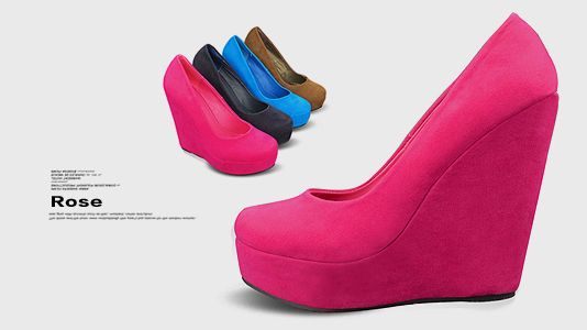 Round Toe New Womens Shoes Platforms Faux Suede Wedge High Heels Pumps 