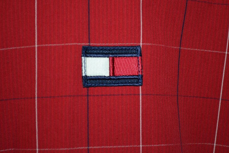 TOMMY HILFIGER RED BLUE WHITE FULL ZIP CASUAL 100% COTTON JACKET MENS 