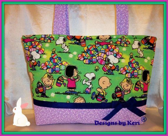   by Keri Easter Peanuts Gang Snoopy Charlie Brown Spring tote bag purse