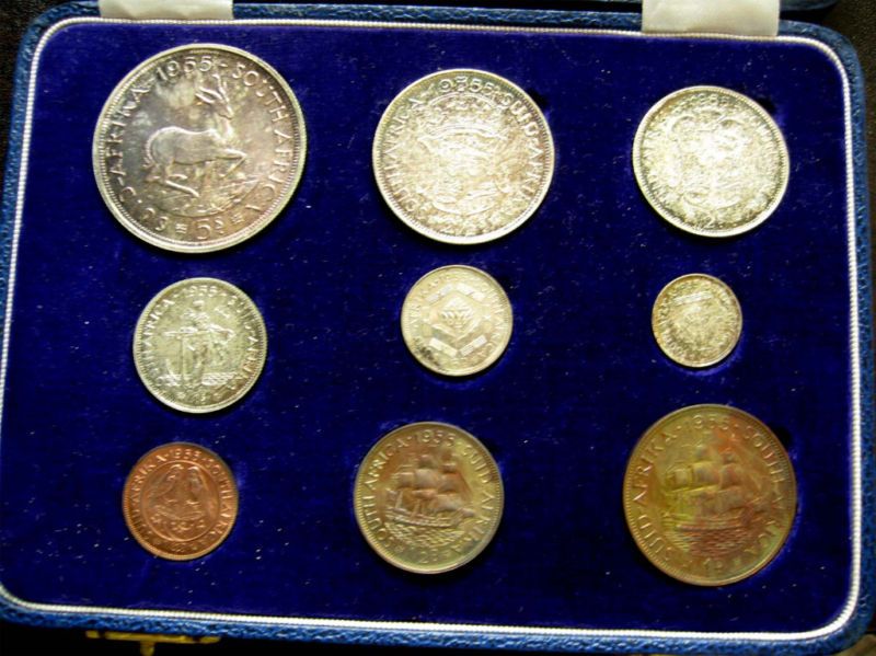 1955 SOUTH AFRICA PROOF SET CASED  