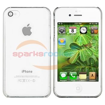   Crystal Rubber Plastic Case Cover For Apple iphone 4 4S Verizon  