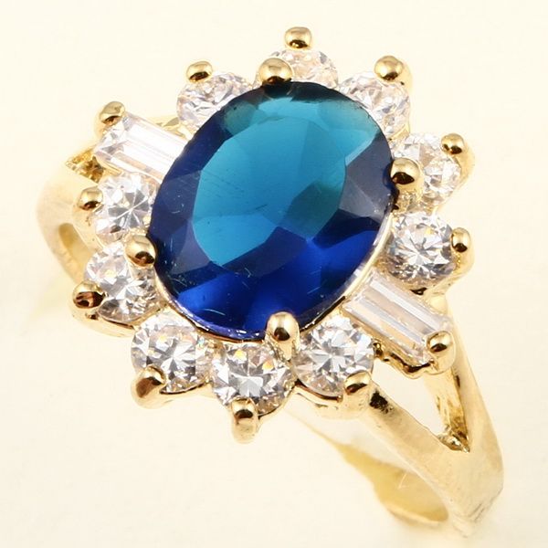 10mm BLUE SAPPHIRE *A041* ELEGANT COCKTAIL RING  