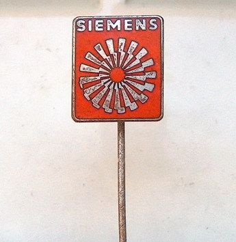 1940s SIEMENS RADIO PHONE ADVERTISING LAPEL PIN BADGE  