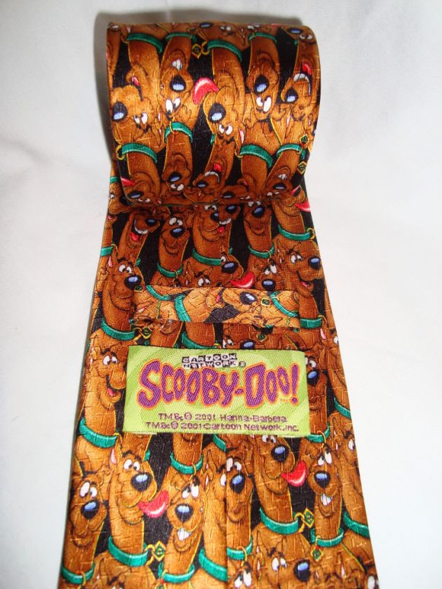 Scooby Doo Dog Silk TIE Cartoon Network Brown Green 57  