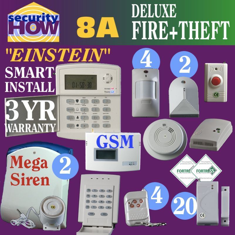Home House Security Alarm System Deluxe Fire & Burglary  