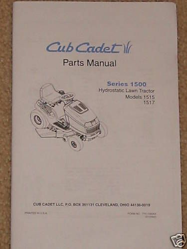 Cub Cadet 1515 1517 Hydrostatic Tractor Parts Manual  